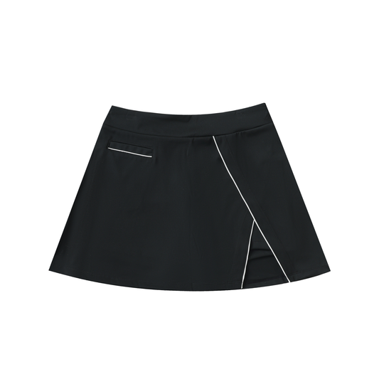 Classic Palm High Waist Pocketed A Line Skirt